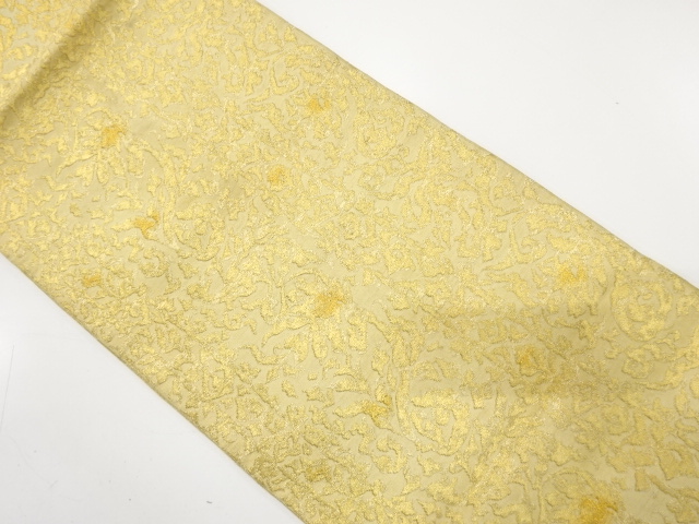 JAPANESE KIMONO / ANTIQUE FUKURO OBI / SILK / WOVEN FLORAL SARASA